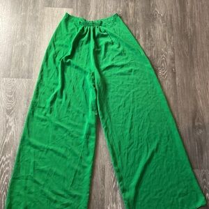 Vibrant Green Wide-Leg Pants